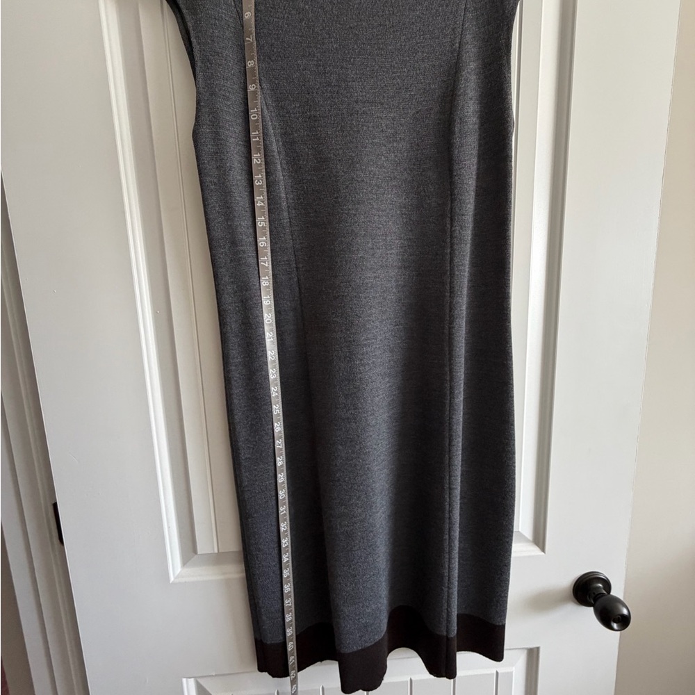 St. John Collection Gray/Brown color block hem Midi Dress - Picture 11 of 13